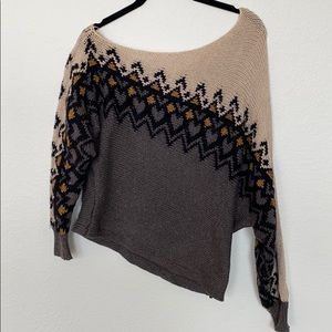 Free People - Off the shoulder geometric sweater